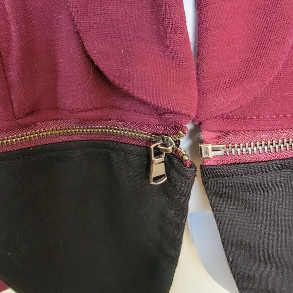 Torrid Womens Blazer Color Block Shawl Collar Blazer Burgundy Black Sz 3 3X - Picture 4 of 6